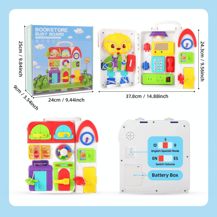 Montessori Toys for Toddler, 20 in 1 Busy Board Toy for Toddlers 1-3, Learning Educational Toys Gifts for 1 2 3 Year Old Boys Girls - Image 5