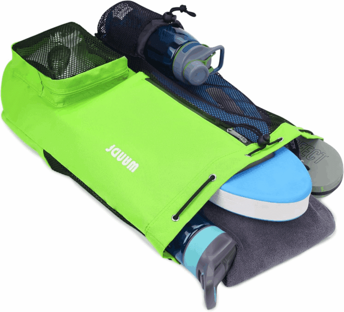 Swim Bag Mesh Drawstring Backpack with Wet Pocket for Swimming, Gym, and Workout Gear - Image 4