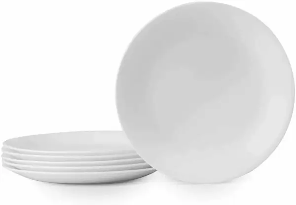 Chip Resistant Dinnerware Set 0 & Frost White Lunch Plate Set for 6 | 8.5 Inch Eco-Friendly round Lunch or Dinner Plates Are Dishwasher Safe - Image 5