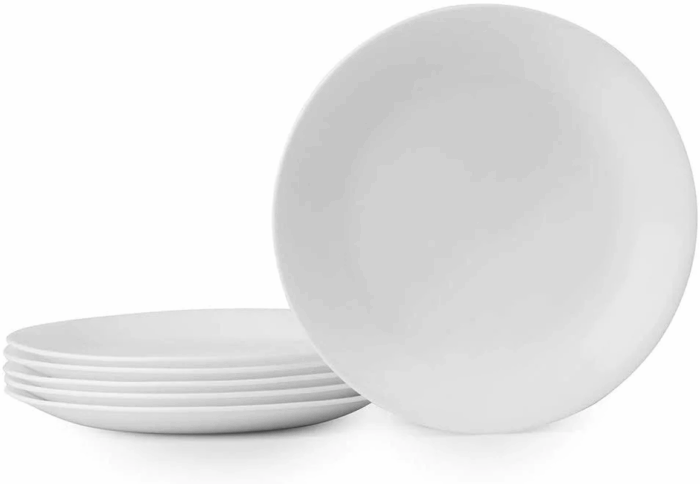 Chip Resistant Dinnerware Set 0 & Frost White Lunch Plate Set for 6 | 8.5 Inch Eco-Friendly round Lunch or Dinner Plates Are Dishwasher Safe - Image 5