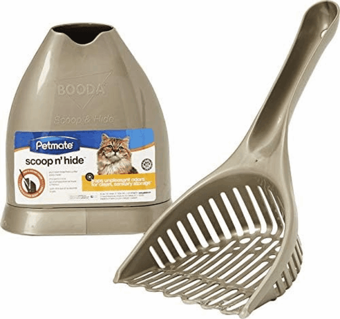 Scoop N' Hide Cat Litter Scoop with Discreet Litter Scoop Holder, Brushed Nickel - Image 3