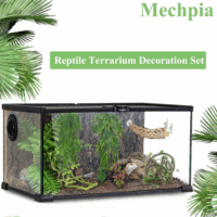 Reptile Plants for Bearded Dragon Tank Accessories, Reptile Hammock Terrarium Plant Vines Branch Plants Habitat Decoration for Lizard Leopard Gecko Snake Chameleon Ball Pythons - Image 5