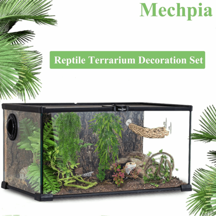 Reptile Plants for Bearded Dragon Tank Accessories, Reptile Hammock Terrarium Plant Vines Branch Plants Habitat Decoration for Lizard Leopard Gecko Snake Chameleon Ball Pythons - Image 5