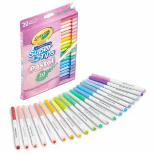 Supertips Pastel Markers (20Ct), Easter Basket Stuffers, Washable Cute Markers, Kids Easter Gift Ages 4+