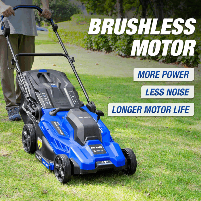40V 17" Brushless Cordless Lawn Mower, 2-In-1 12" String Trimmer & Edger and Leaf Blower Combo Set, Electric Battery Lawn Mower Set with 3 X 4.0Ah Batteries and Dual Charger - Image 3