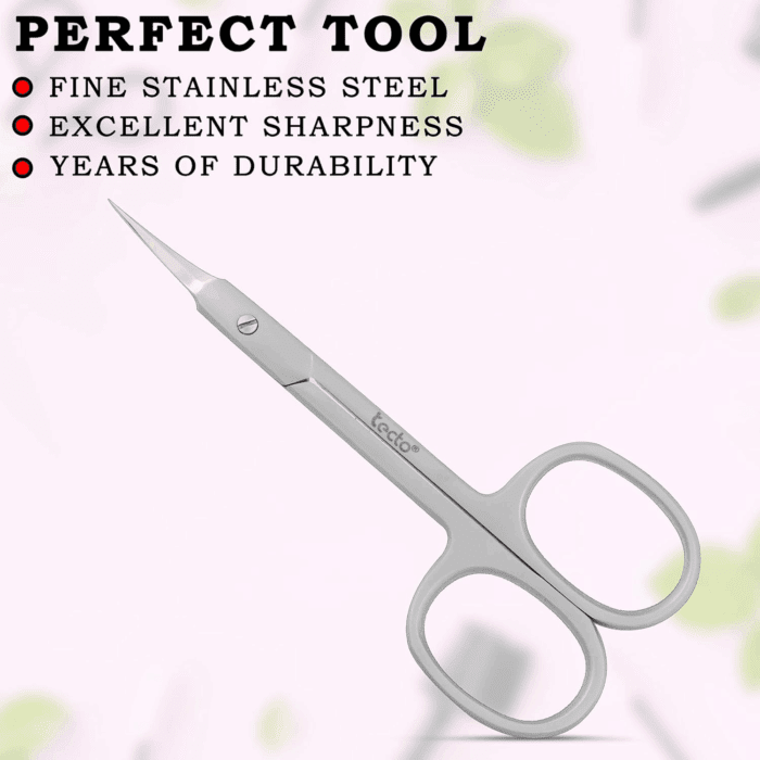 Professional Nail Scissors, Stainless Steel Manicure Scissors,Cuticle Scissors, Multi-Purpose, Eyelashes, Eyebrow, Toenail for Women and Men (Extra Fine Tip Nail Scissor) - Image 9