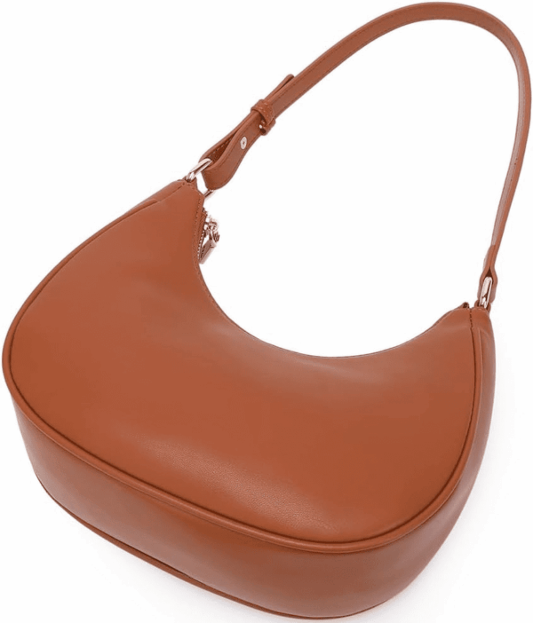 Crescent Shoulder Bags for Women Cute Hobo Tote Handbag under the Arm Purses Mini Clutch Purse with Zipper Closure - Image 4