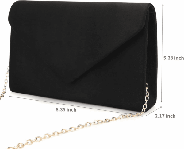 Clutch Purse for Women Evening Bags Handbags for Wedding Party Cocktail Prom Faux Suede Crossbody Shoulder Bag - Image 4