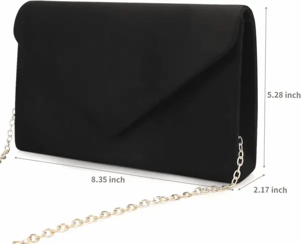Clutch Purse for Women Evening Bags Handbags for Wedding Party Cocktail Prom Faux Suede Crossbody Shoulder Bag - Image 4
