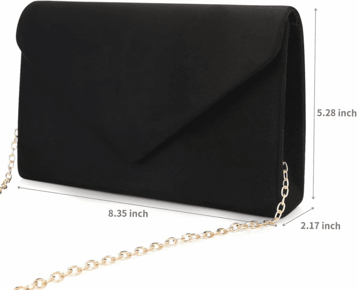 Clutch Purse for Women Evening Bags Handbags for Wedding Party Cocktail Prom Faux Suede Crossbody Shoulder Bag - Image 4