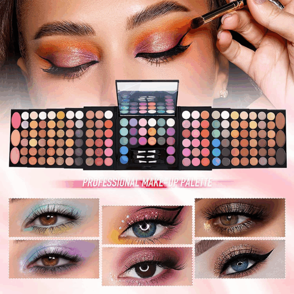 M 148 Colors Makeup Pallet,Professional Makeup Kit for Women Full Kit,All in One Makeup Sets for Women&Beginner,Include Eyeshadow,Lipstick,Eyeliner,Concealer,Makeup Brush(045 Set-Black) - Image 5