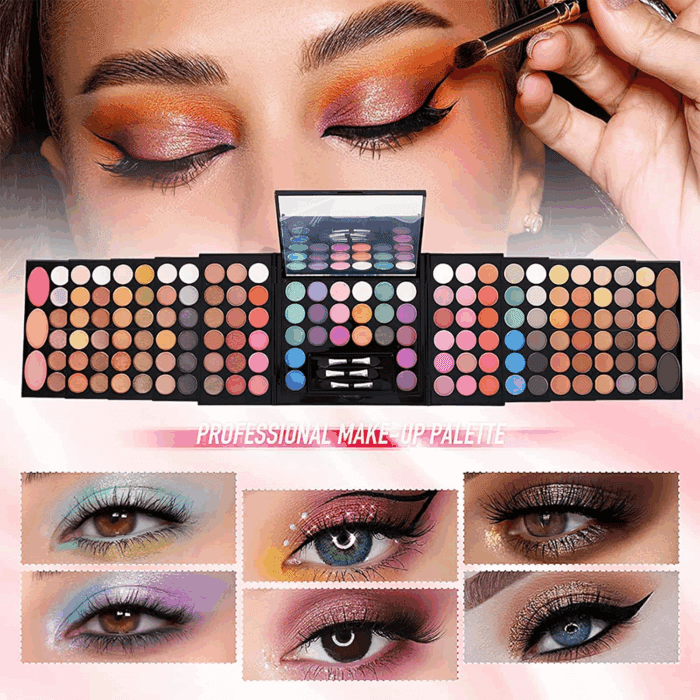 M 148 Colors Makeup Pallet,Professional Makeup Kit for Women Full Kit,All in One Makeup Sets for Women&Beginner,Include Eyeshadow,Lipstick,Eyeliner,Concealer,Makeup Brush(045 Set-Black) - Image 5