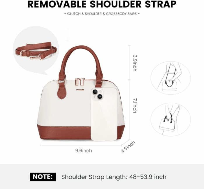 Purse for Women Small Crossbody Bags Classic Double Zip Top Handle Dome Satchel Bag - Image 2