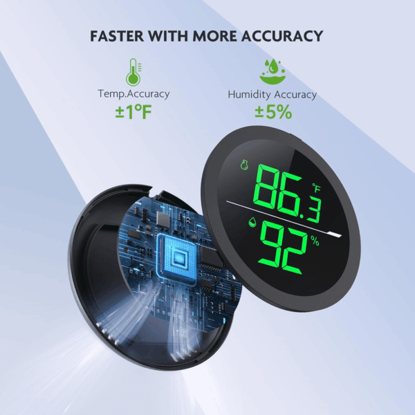 Reptile Tank Thermometer,  LED Digital Reptile Thermometer and Humidity Gauge Hygrometer for Reptile Tank Snake Tank Accessories Pet Rearing Box with 55.2” Cable USB Power Supply- Black - Image 3