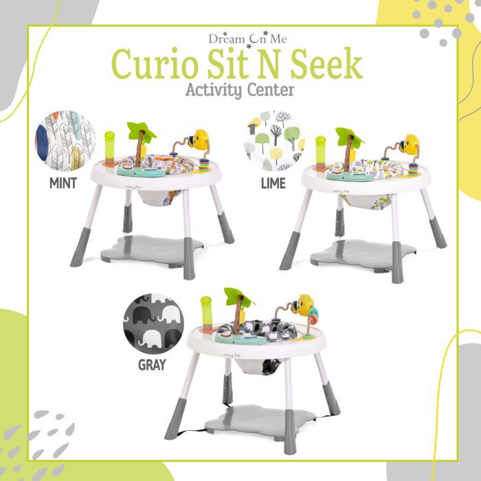 Curio Lightweight & Convertible Sit N Seek Activity Center, Lime - Image 11