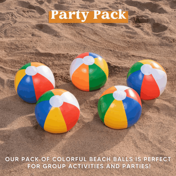 Rainbow Beach Balls(12 Pack), 12'' Inflatable Swimming Pool Toys for Summer Water Games Kids Birthday Party Supplies Combo Set Include Inflatable Beach Balls - Image 9