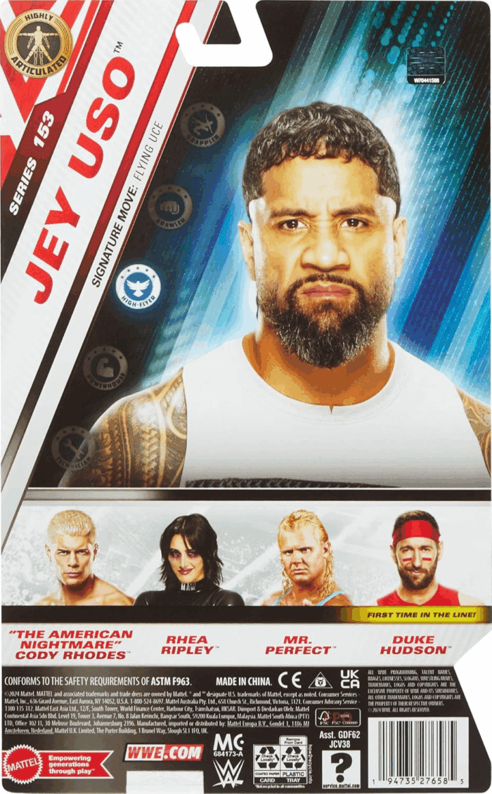 WWE Jey USO Action Figure, Main Event Series #153 6-Inch Collectible with 10 Articulation Points & Life-Like Look - Image 6