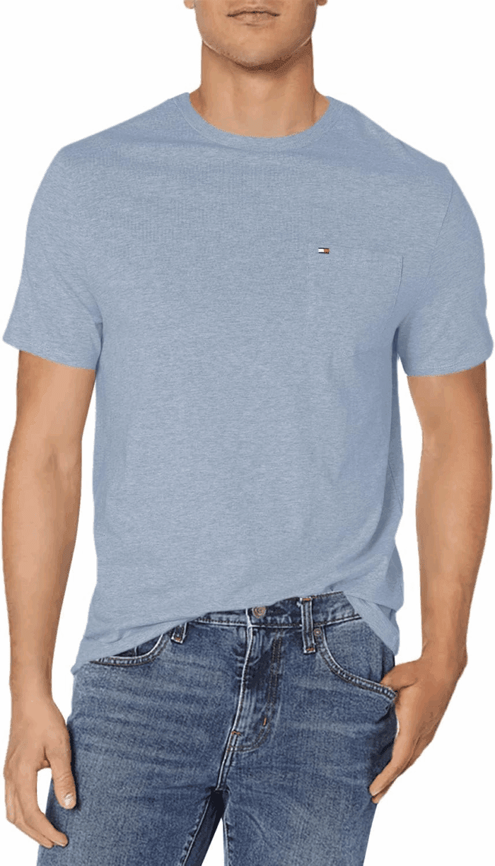 Men'S Essential Short Sleeve Cotton Crewneck Pocket T-Shirt