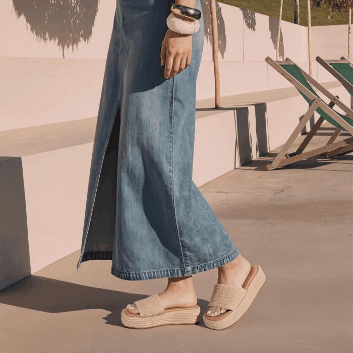 Platform Slip on Espadrille Sandals for Women Wedges Slides Bohemia Sandals Flatform Open Toe Beach Sandals - Image 3