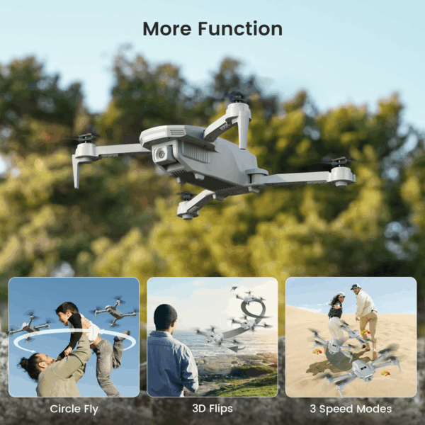 HS130 Drone with 1080P HD Camera for Adults and Kids, Altitude Hold, 2 Batteries, Gray - Image 2