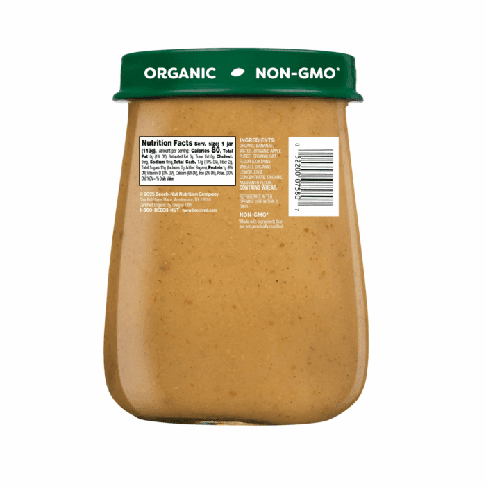 Organics Stage 2 Organic Baby Food, Banana & Granola, 4 Oz Jar - Image 7