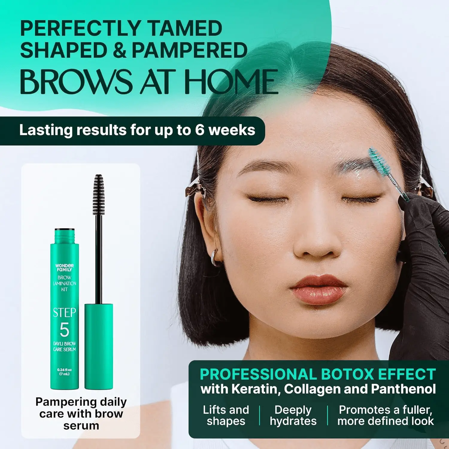 5 Step Eye Brow Lamination Kit - Eyebrow Kit for Women with Brow Lamination Gel & Brow Brushes - Advanced Eye Brow Stencil Kits for Beauty Care - at Home Eyebrow Lamination Kit - Image 2