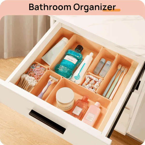 25 PCS Plastic Drawer Organizers Set, 4-Size Versatile Bathroom and Vanity Drawer Organizer Trays, Storage Bins for Makeup, Bedroom, Kitchen Gadgets Utensils and Office - Image 5