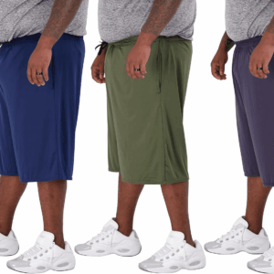 Men'S Big & Tall 3-Pack Dry Fit & Mesh Active Athletic Perfomance Shorts (3X-5X)