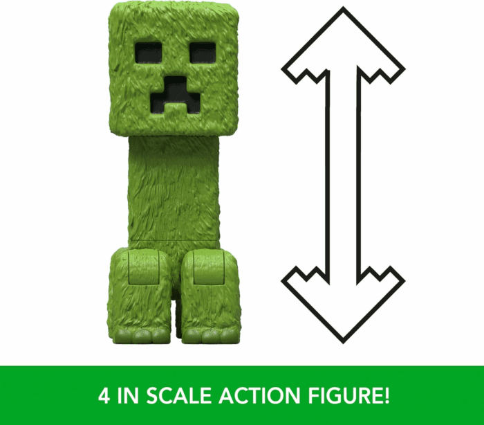 Minecraft Action Figure & Accessories Set, 4-Inch Creeper Posable Character Collectible Inspired by a Minecraft Movie - Image 4