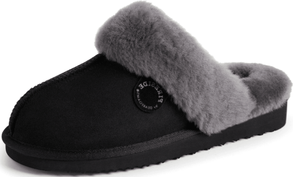 Women'S Fireside Sydney Shearling Fur Indoor/Outdoor Scuff Slipper with Wide Widths