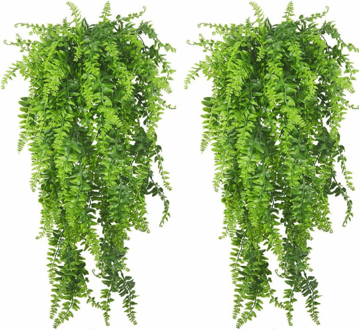 Reptile Plants Hanging Fake Vines Boston Climbing Terrarium Plant with Suction Cup for Bearded Dragons Lizards Geckos Snake Pets Hermit Crab and Tank Habitat Decorations (2 Pack)