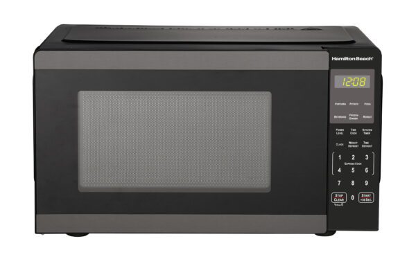 0.9 Cu Ft Countertop Microwave Oven, 900 Watts, Black Stainless Steel, New - Image 2
