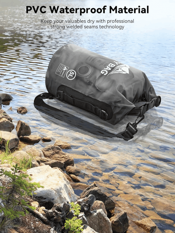 Dry Bag Waterproof for Women Men, 5L/10L/20L/30L/40L Roll Top Lightweight Dry Storage Bag Backpack with Phone Case for Travel, Swimming, Boating, Kayaking, Camping & Beach, 11 Transparent Colors - Image 3