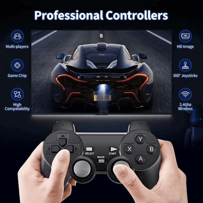 20000+ Retro Arcade Game System with 2 Wireless Controllers & 9 Emulators, 4K HDMI - Image 3