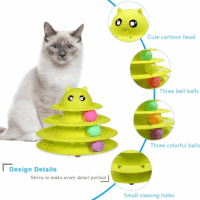 Cat Toy Roller 3-Level Turntable Cat Toy Balls with Six Colorful Balls Interactive Kitten Fun Mental Physical Exercise Puzzle Toys. - Image 4