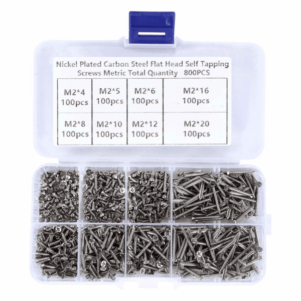 800Pcs Stainless Steel Self Tapping Screw Assortment Kit Lock Nut Wood Thread Nail Screw Sets M2 - Image 3