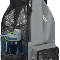 Swim Bag Mesh Drawstring Backpack with Wet Pocket for Swimming, Gym, and Workout Gear