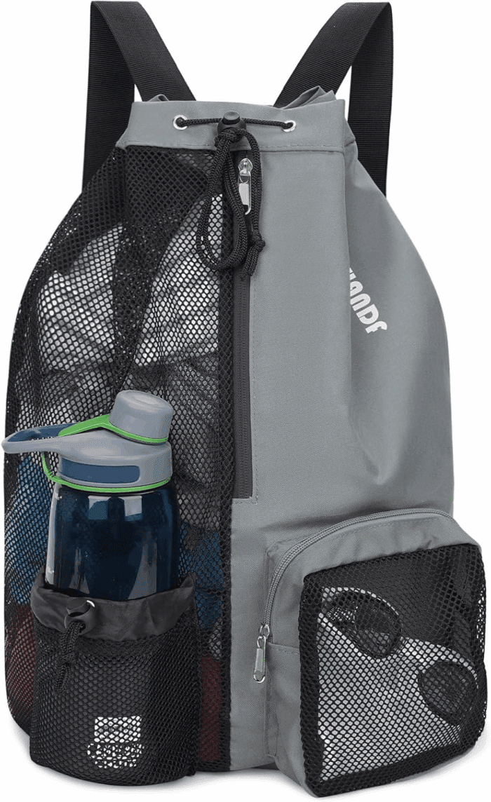 Swim Bag Mesh Drawstring Backpack with Wet Pocket for Swimming, Gym, and Workout Gear