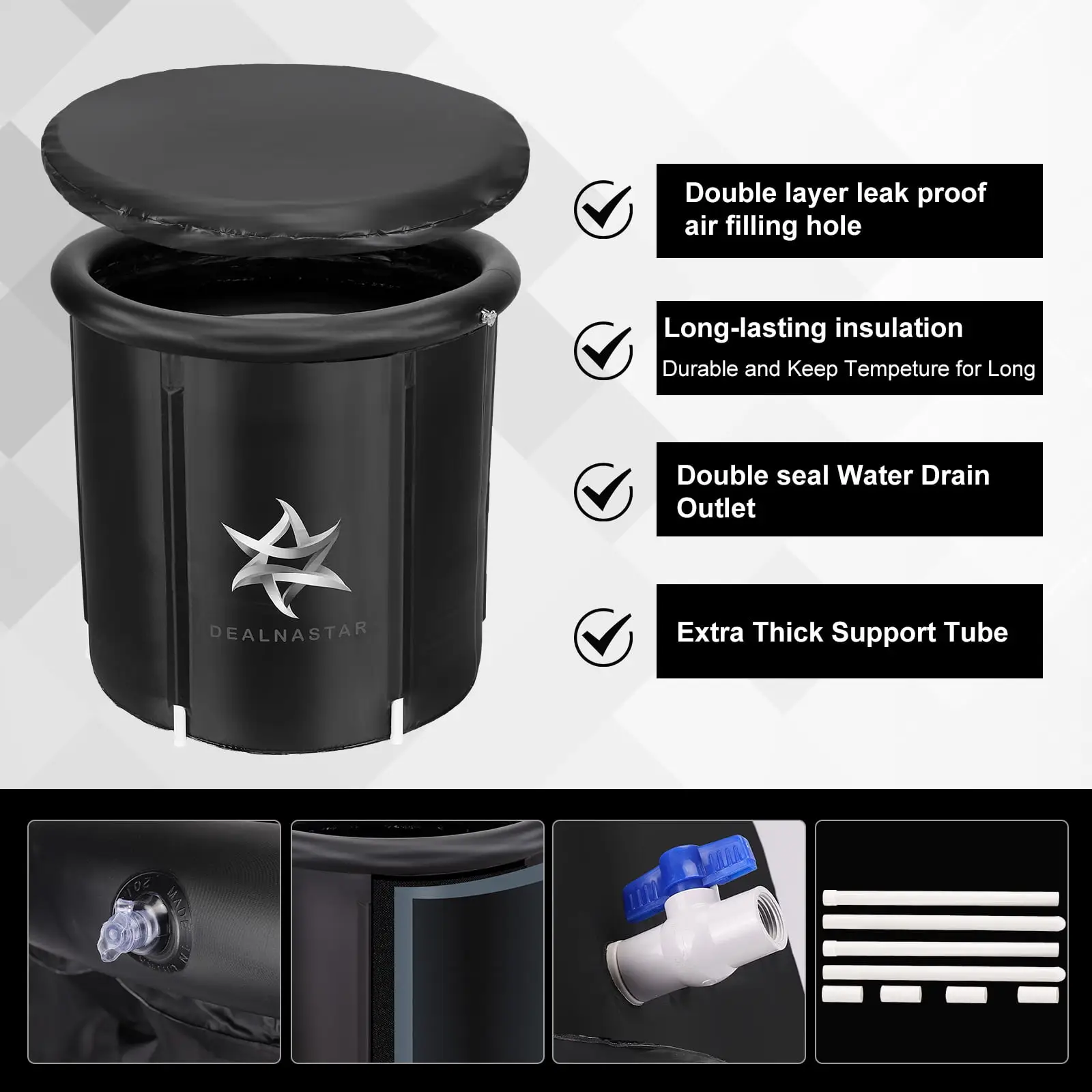 Portable Ice Bath Tub, 88 Gal Cold Plunge for Athletes - Durable Inflatable Design, Indoor/Outdoor Use - Image 4