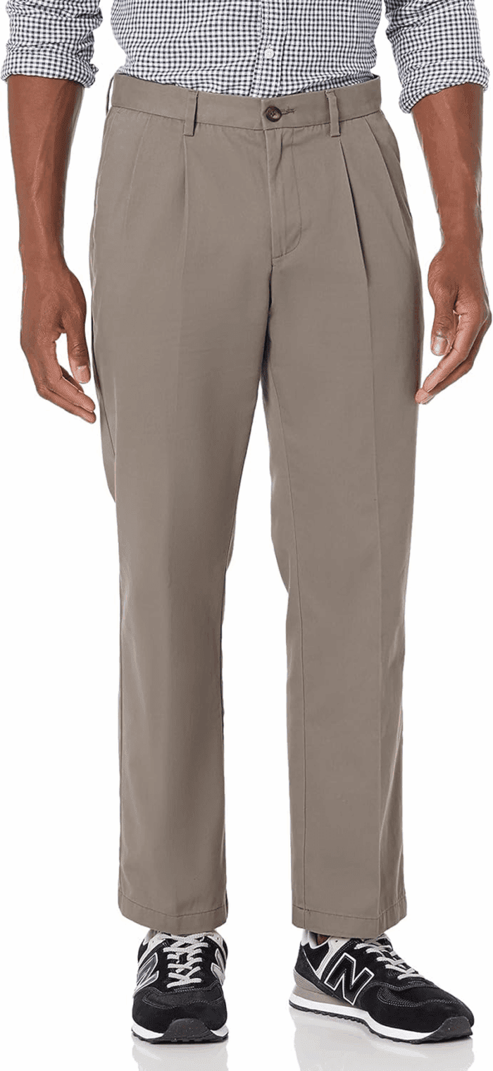 Men'S Classic-Fit Wrinkle-Resistant Pleated Chino Pant (Available in Big & Tall)