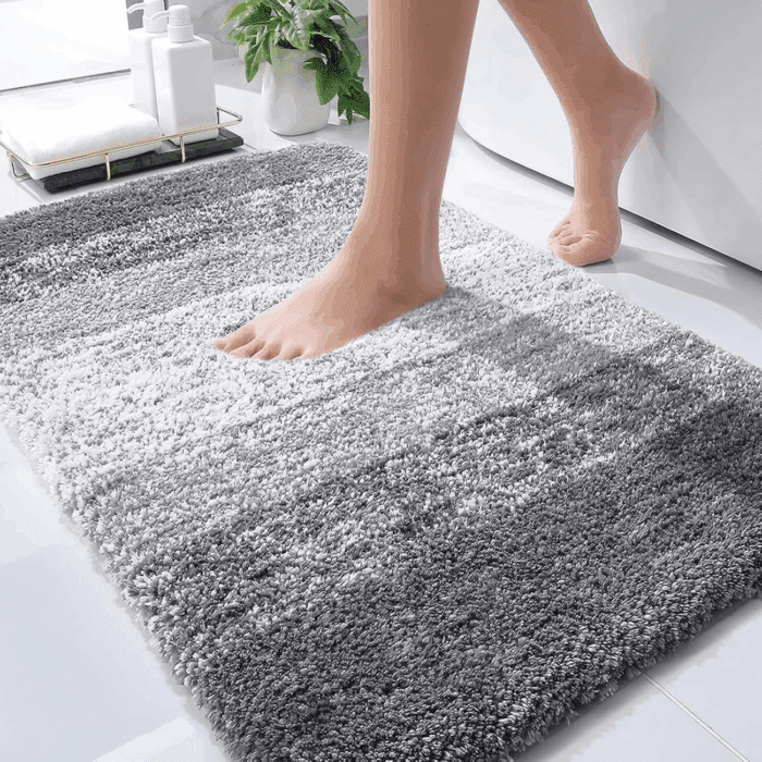 Bathroom Rugs Mat 30X20, Extra Soft Absorbent Microfiber Bath Rugs, Rubber Backing, Quick Dry, Machine Washable Bath Mats for Bathroom Floor, Tub, Shower and Home Decor Accessories, Grey