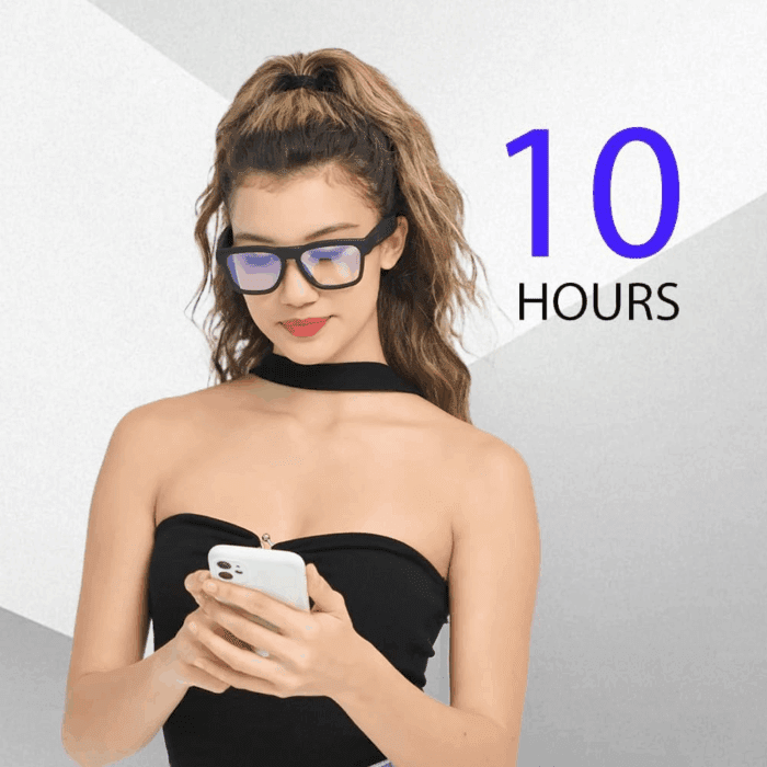 Oho Smart Glasses,Safety Glasses with Bluetooth Speaker,Indoor/Outdoor UV Protection and Voice Control,Unisex(Blue Light Lens) - Image 4