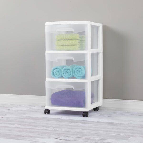 3 Drawer Cart, White - Image 3