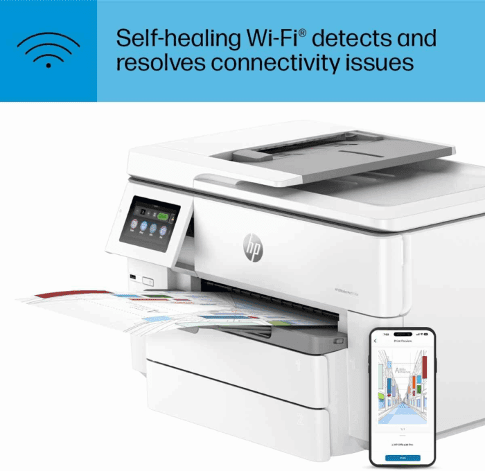Officejet Pro 9730E Wide Format Wireless All-In-One Color Inkjet Printer, Print, Scan, Copy up to 11X17', ADF, Duplex Printing Best for Office, 3 Months of Instant Ink Included (537P6A) - Image 12
