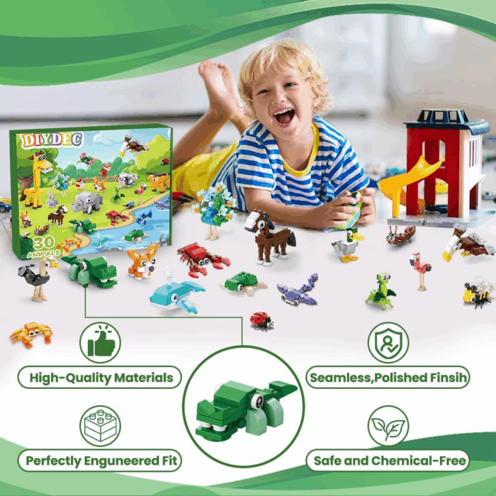 30 Pack Animals Building Blocks Toys, Mini Party Favors Building Set for Kids Bricks Toys for Boys Girls Holiday Goodie Bags Stocking Stuffers Classroom Prizes Birthday Gifts - Image 4