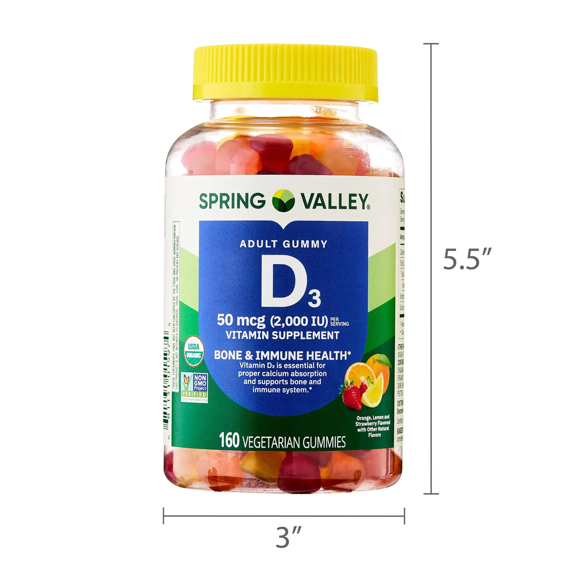 Adult Vitamin D3 Gummies for Bone and Immune Health, 50Mcg, Assorted Fruit, 160 Count - Image 9