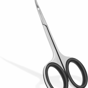 Cuticle Scissors, Professional 6-Blade Manicure Scissors, Stainless Steel Eyebrow Scissor, Cuticle Scissors Extra Fine Curved for Manicure, Eyelashes, Eyebrow, Toenail for Women and Men (Black)