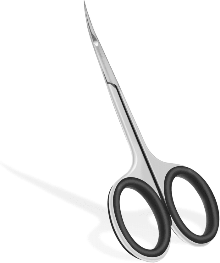 Cuticle Scissors, Professional 6-Blade Manicure Scissors, Stainless Steel Eyebrow Scissor, Cuticle Scissors Extra Fine Curved for Manicure, Eyelashes, Eyebrow, Toenail for Women and Men (Black)