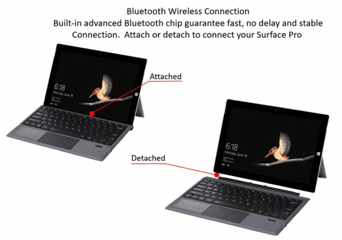 Keyboard Replacement Type Cover Trackpad Mouse for Microsoft Surface Pro 7+ 7 Pro 6 Pro 5 Pro 4 & 3 - Image 4