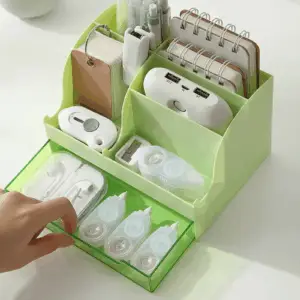 Makeup Organizer with Drawers -Plastic Skincare and Cosmetic Storage for Vanity Countertop,Dresser Top Organizer for Lotions,Beauty Products,Cologne Perfume-Bathroom Countertop Organization